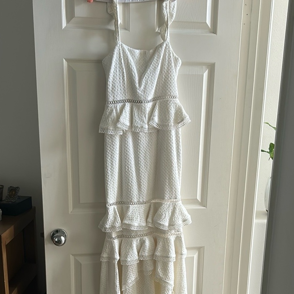 Elegant White Ruffle Dress